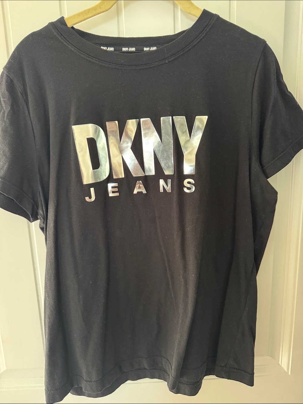 DKNY Black Tee with Reflective Silver Logo - Picture 1 of 3